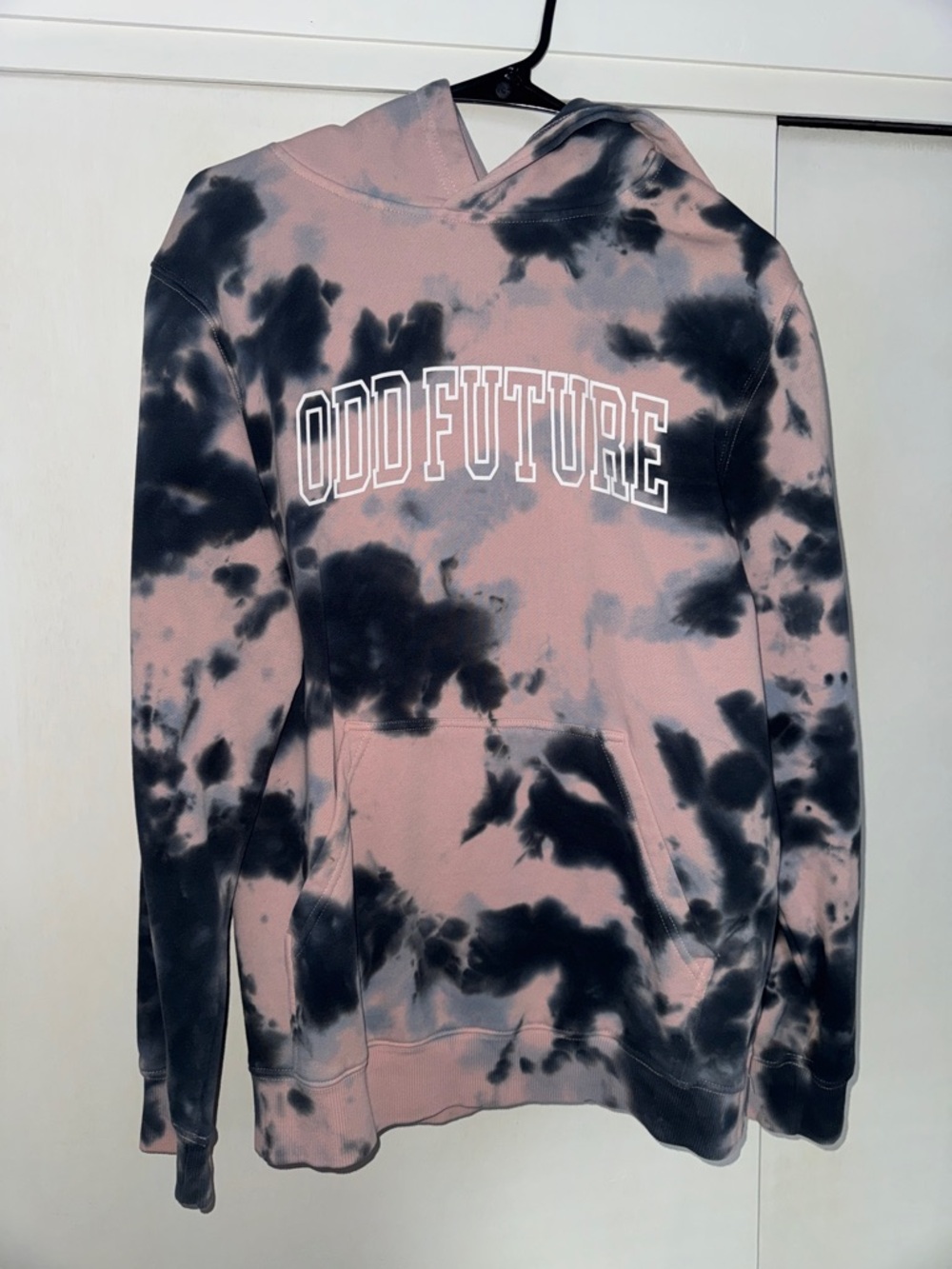 Odd Future Pink and Black Tie Dye Pullover Hoodie